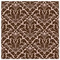 Brown and beige floral damask pattern vector