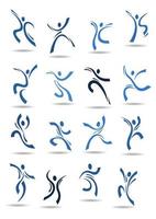 Abstract silhouettes of dancing people vector