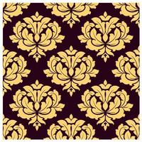 Pretty gold and brown seamless damask pattern vector