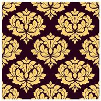 Pretty gold and brown seamless damask pattern vector