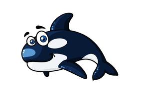 Happy cartoon orca or killer whale vector