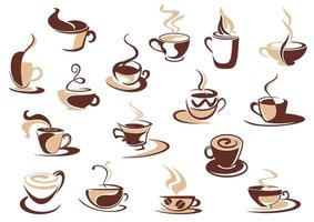 Coffee cup icons vector