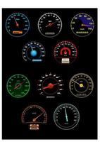 Sppeedometers and speed dials vector