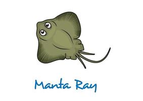 Cartoon manta ray vector