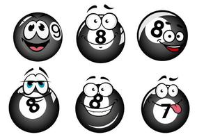 Funny smiling pool and billiard balls vector