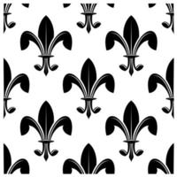 Black and white seamles fleur de lys pattern vector