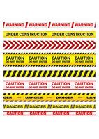 Yellow warning tapes with texts vector