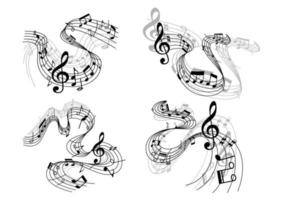 composiciones musicales abstractas vector