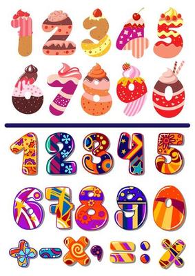 Colorful sets of numbers or digits