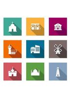 Flat architectural icons vector