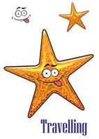 personaje de estrella de mar del océano de dibujos animados vector