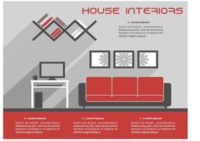 House interior design template vector