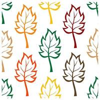 Seamless background pattern of colorful leaves vector