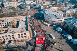 Nova Poshta Kyiv Half Marathon. Aerial view. photo