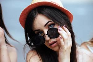 Close-up portrait of a beautiful girl photo