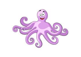 Cute cheerful cartoon octopus vector