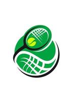 Tennis ball and racquet icon vector