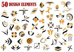 símbolos y elementos de diseño gráfico abstracto vector