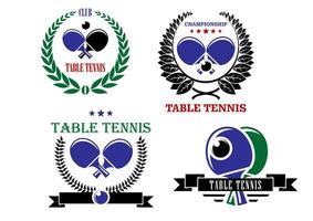 Table tennis emblems and symbols vector