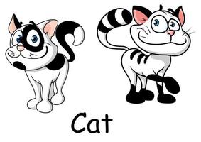 Cartoon white and black cats vector