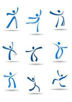 Dancing people icons vector