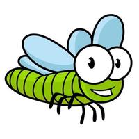 lindos niños pequeños dibujos animados libélula voladora vector