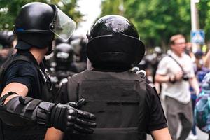 Police force to maintain order in the area during the rally photo