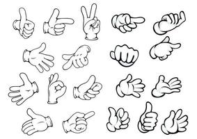 Cartoon hand gestures and pointers vector