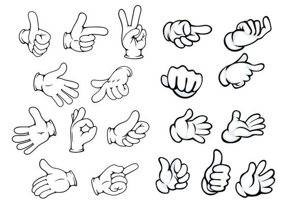 Cartoon hand gestures and pointers