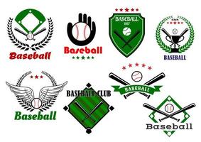 Creative baseball sports emblems and symbols vector