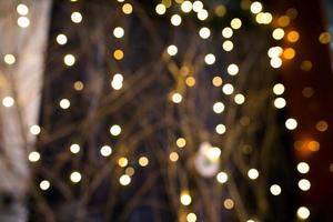 Background with garland bokeh photo