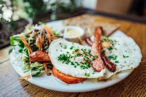 Breakfast on the plate photo