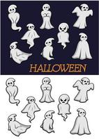 Cartoon Halloween ghosts vector