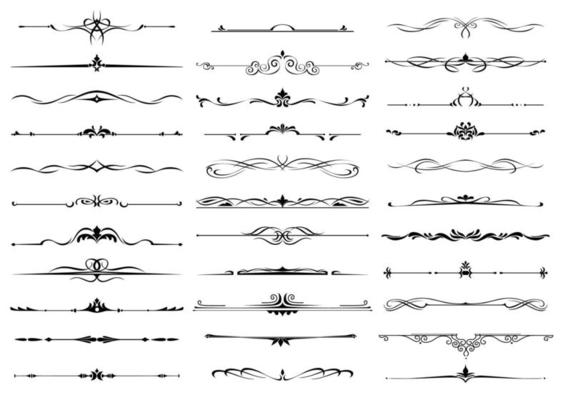 Borders and dividers decorative ornate elements