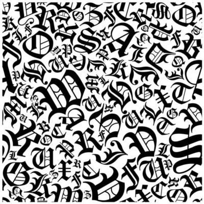 Seamless alphabet pattern in a gothic font style