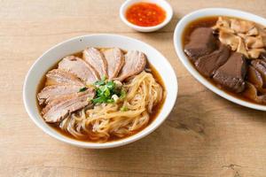 duck noodles with stewed duck soup photo