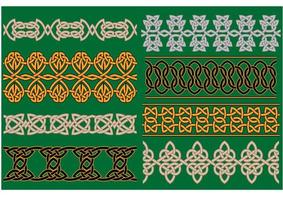 Celtic linear borders and ornaments vector