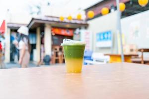 matcha green tea with yuzu soda photo