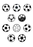 Set of soccer or football balls vector