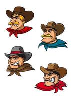 Cartoon western brutal cowboys mascots
