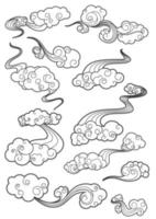 Retro clouds set vector