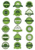 Organic or natural product labels and banners set vector