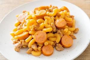 macaroni sausage and minced pork photo