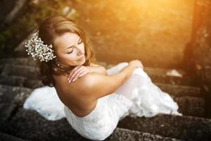 beautiful woman on wedding day photo