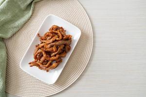 Sun-Dried Pork on white plate photo