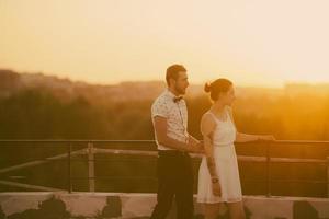 beautiful couple in the city photo