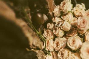 Wedding rings with flower and snail photo
