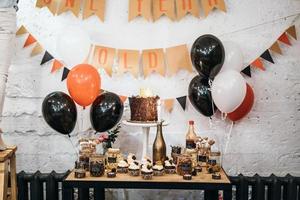 Table with various cookies photo