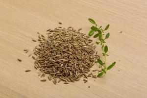 Zia seeds on wooden background photo