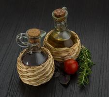 Oil, vinegar with rosemary photo